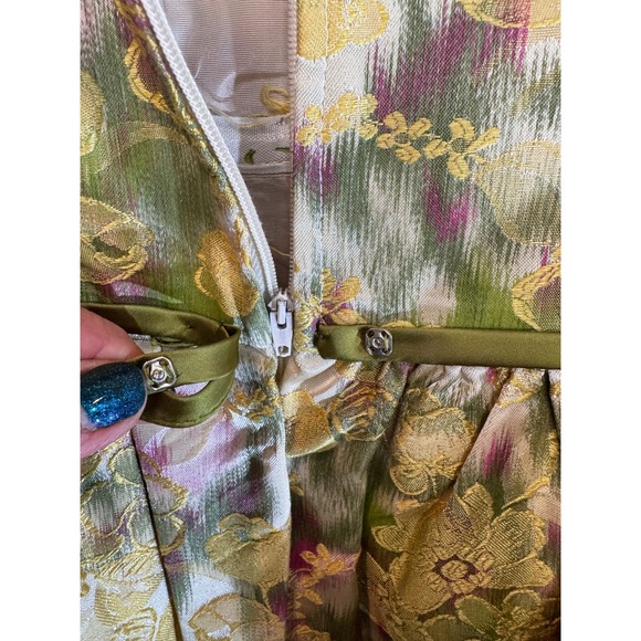Lorrie Deb San Francisco‎ Floral Brocade Maxi Dress Vintage Modern Size 4 / 6 - Picture 10 of 15